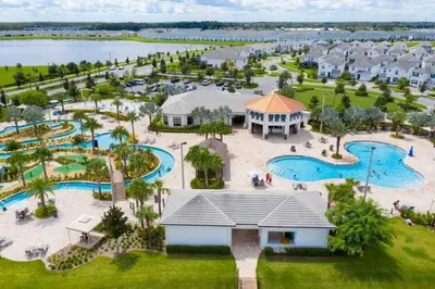 an aerial view of the water park at the resort at 3191 Unit 207 Stunning apartment in Kissimmee