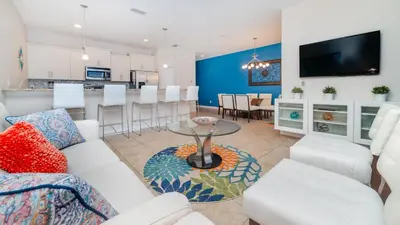a living room with a couch and a table at 3027 Beach Palm in Kissimmee