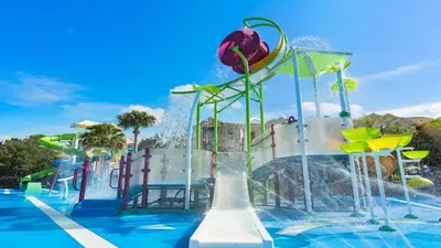 a water park with a water slide at Windsor Hills 7BR Villa Pool SPA Disney Greenview in Orlando
