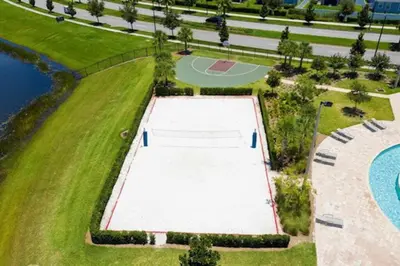 an overhead view of a tennis court and a golf course at Amazing Unbeatable Experience Themed Home w/ Private Pool and Resort in Kissimmee