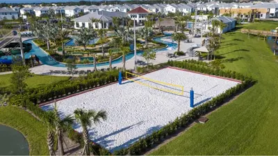 an overhead view of a pool at a resort at Wonderful home close to disney & universal in Kissimmee