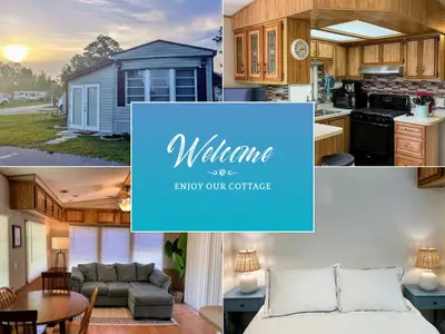 a collage of pictures of a kitchen and a house at 15 min to Disney World, Self-check-in, Full Kitchen in Kissimmee