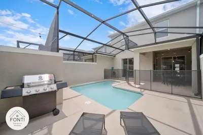 a swimming pool in the middle of a house at NEW! House in Resort Waterpark Disney Orlando 2693 in Kissimmee