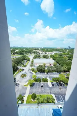 an aerial view of a parking lot in a city at Orlando Apt 9th Floor 5 min from Disney in Orlando