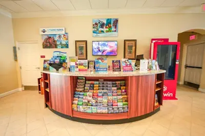 a food counter in a store with food items on it at Orlando Blue Heron condo 1 mile from Disney in Orlando