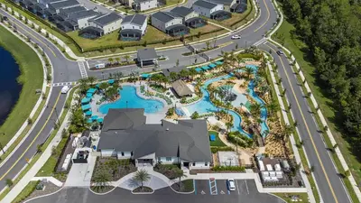 an aerial view of a pool at a resort at House with pool in resort in Kissimmee