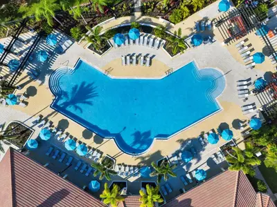 an overhead view of a pool at a resort at Near Pool*Balcony*VistaCay Convention Ctr & Idrive in Orlando