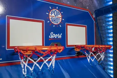 a basketball hoop with two empty signs on it at Last Minute Disney Private Pool Hot Tub Themed Bedrooms. Book Now 93745 in Kissimmee