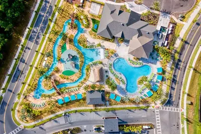 an overhead view of a pool at a resort at Storey Lake Resort 1083 - Hosted by Top Villas in Kissimmee