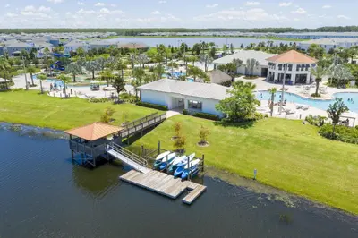 an aerial view of a resort on the water at Storey Lake Resort 1107 - Hosted by Top Villas in Kissimmee
