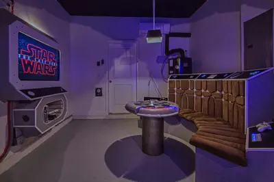 a star wars room with a stool and a tv at Storey Lake Resort 1110 - Hosted by Top Villas in Kissimmee