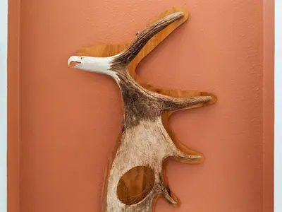a piece of driftwood hanging on a wall at 5 Bed 8002 in Kissimmee