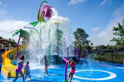 a group of children playing in a water park at C2821-303 Windsor Hills Resort 3 Bedrm Water Park in Orlando