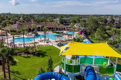 an aerial view of a water park at a resort at C2788-105 Windsor Hills Resort 3Bedrm Themed Condo Water Park in Orlando