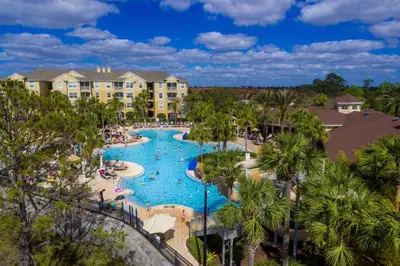 an aerial view of a pool at a resort at C2788-105 Windsor Hills Resort 3Bedrm Themed Condo Water Park in Orlando