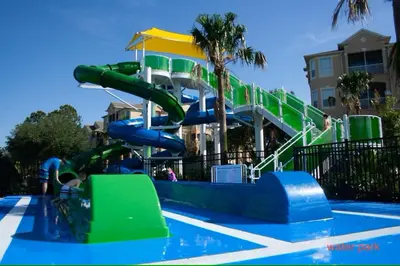 a water slide at a water park at Living the dream Windsor Hills Resort in Orlando
