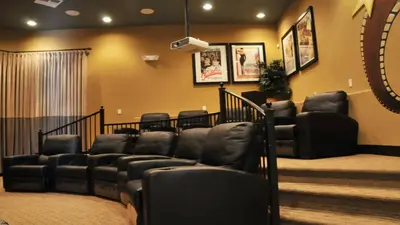 a waiting room with leather couches and chairs at Shvck4 - Coral Cay Resort #4 - 4 Bed 3 Baths Townhome in Kissimmee