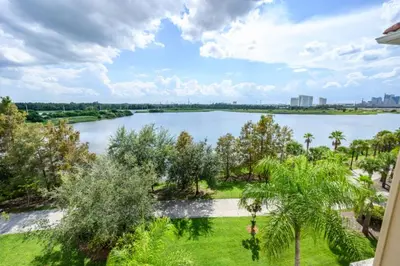 an aerial view of a river with trees at Epic Universe New Listing! Lakeview Condo, Vista Cay - 1017 in Orlando