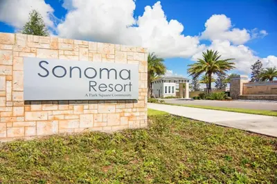 a sign for a santa ana resort at Beautiful and cozy home at Sonoma Resort in Kissimmee