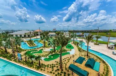 an aerial view of the pool at the resort at 3120 Paradox Circle 104 in Kissimmee