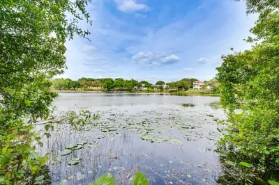 a view of a river with lily pads at 10 Mi to Disney World Lakeside Orlando Getaway! in Orlando