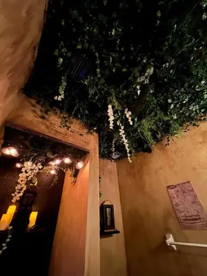a room with a bunch of flowers on the ceiling at Magical Themed Home, Potter, Peter Pan 3mi Disney in Kissimmee