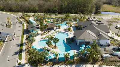 an aerial view of the pool at the resort at Luxury Stay Near Disney Storey Lake Resort 2568 in Kissimmee