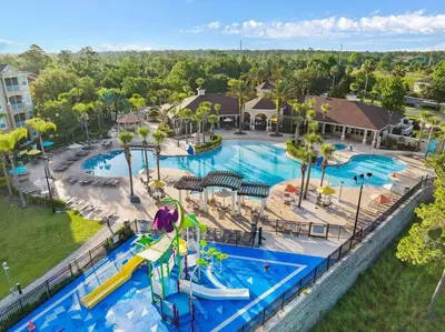 an aerial view of a pool at a resort at Windsor Hills Townhouse in Orlando
