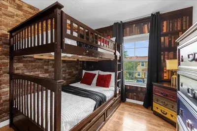 a boys room with two bunk beds in it at 3 Bed 2,5 Bath Perfect Family home Bunk Beds townhouse in Kissimmee