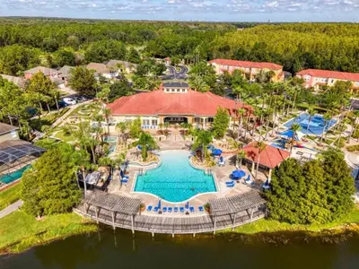 an aerial view of a resort with a swimming pool at 201 HB - Hideaway at TerraVerde in Kissimmee