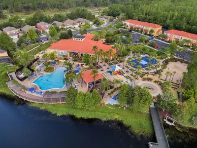 an aerial view of a resort with a swimming pool at 3 Bedroom 3 Bathroom Terra Verde 4766 in Kissimmee