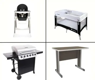 two views of a barbecue grill and a table at Stay Close to Disney in Your 3-Bedroom Haven in Kissimmee