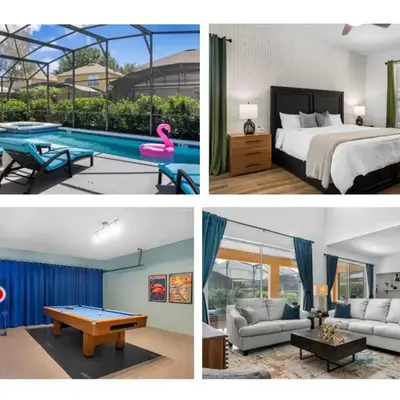 Beautiful 7 Bed Family Pool Home with Game Room-8510PHD