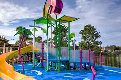 a water park with a colorful water slide at Cozy Apartment 3BD2BA at Windsor Hills WH28131 in Orlando