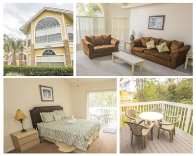 a collage of four pictures of a living room at CM3 SW030-2F in Kissimmee