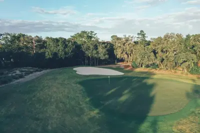 an overhead view of a green golf course at Near Disney 1BD vacation condo in beautiful resort with lots of amenities in Orlando