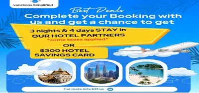 a flyer for a booking clinic with a plane and a city at Beautiful Resort in Bonnet Creek 1BD Deluxe near Walt Disney World in Orlando