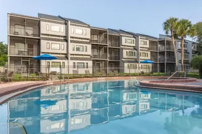 a swimming pool in front of a apartment building at Diamond - Orbit One Vacation Villas- 2BD in Orlando