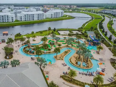 an aerial view of the water park at the resort at Casa luxuosa 4BD/3BA * Storey Lake * in Kissimmee