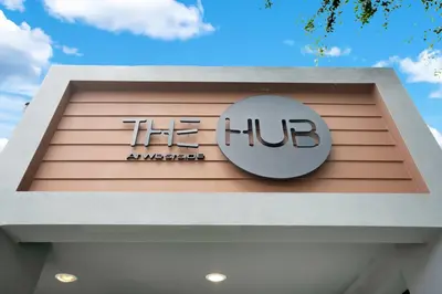 a sign on the top of a building at Luxury Villa Near Disney and Universal in Kissimmee