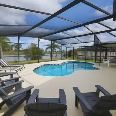 Vista para o lago Casa c/piscina