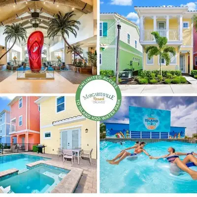 White Sand Cottage With Private Pool Near Disney With Margaritaville Resort & Island H2O Access - 8023Kd