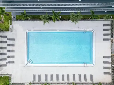 an overhead view of a swimming pool on a building at Chilling 1BR Home in Orlando Next to Disney in Vineland