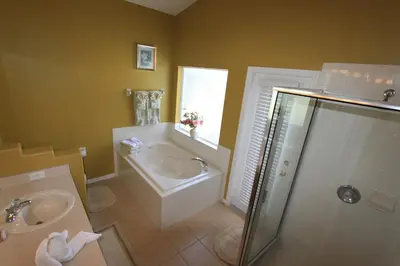a bathroom with a tub and a sink and a shower at 2029 Morning in Orlando