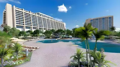 a resort with a swimming pool and a resort at Disney's Contemporary Resort in Orlando