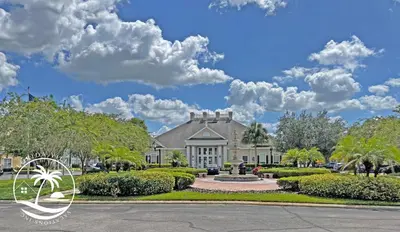 a house with a landscaping in front of it at Standard four beds Villas Seven Dwrafs - Close to Disney in Kissimmee