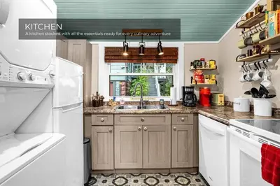 a kitchen with a sink and a window at Lake House in Orlando