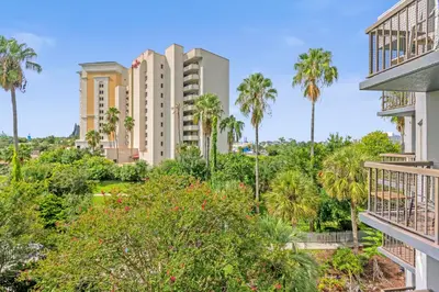 a view of the palm trees and buildings at 14-Near Universal Studios Amazing View in Orlando