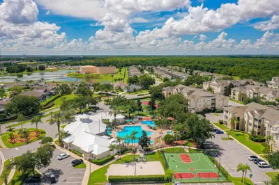 an aerial view of a resort with a pool at Windsor Palms Oasis Harry Potter Mickey Pool Spa in Kissimmee