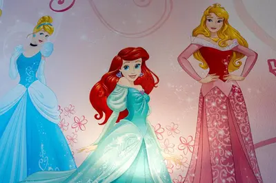 a group of disney princesses on a wall at Brand New Home 9 Bedrooms5 Baths At Storey Lake in Kissimmee